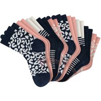 SCHIESSER Mädchen Socken, 10er Pack - "Legwear Kids", Muster, Baumwolmischung, Größe 23-26 in Blau