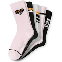 SCHIESSER Mädchen Socken, 5er Pack - "Legwear Teens", Muster, Baumwolmischung, Größe 39-42 in Pink