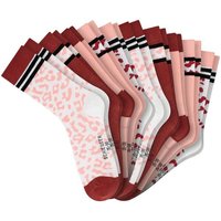 SCHIESSER Mädchen Socken, 10er Pack - "Legwear Teens", Muster, Baumwolmischung, Größe 39-42 in Rot