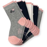 SCHIESSER Mädchen Socken, 5er Pack - "Legwear Kids", Muster, Baumwolmischung, Größe 31-34 in Grau