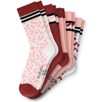 SCHIESSER Mädchen Socken, 5er Pack - "Legwear Teens", Muster, Baumwolmischung, Größe 39-42 in Rot