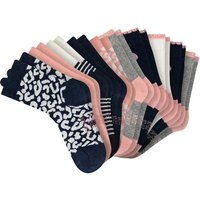 SCHIESSER Mädchen Socken, 10er Pack - "Legwear Kids", Muster, Baumwolmischung, Größe 31-34 in Blau