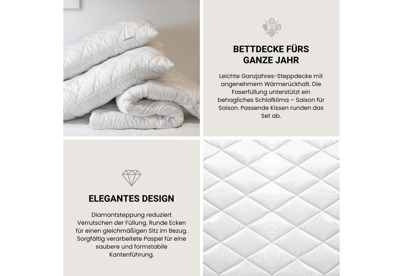 Schiesser Microfaserbettdecke Hygge leichte Ganzjahressteppdecke mit flauschiger Füllung, STANDARD 100 by OEKO-TEX® zertifiziert – Bild 4 von 5