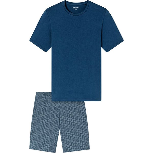 Schiesser Pyjama Herren-Shorty Single-Jersey gemustert