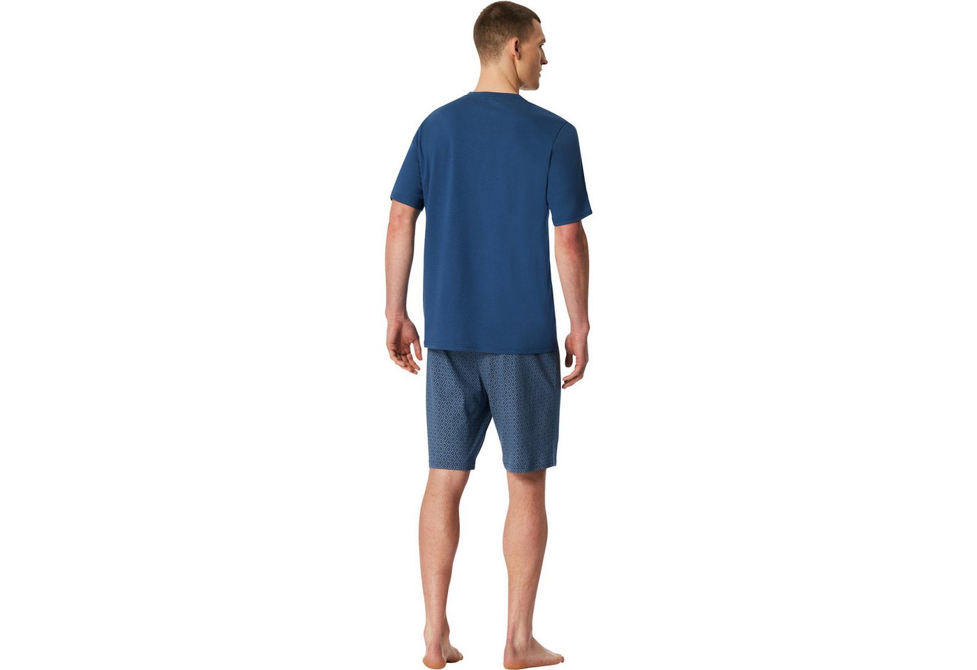 Schiesser Pyjama Herren-Shorty Single-Jersey gemustert – Bild 4 von 5