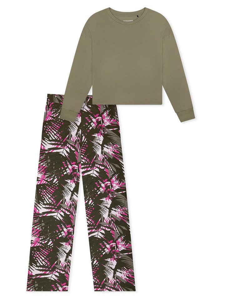 Schiesser Pyjama Modern (2 tlg) Schlafanzug, Pyjama Set, Nachtwäsche – Bild 2 von 5