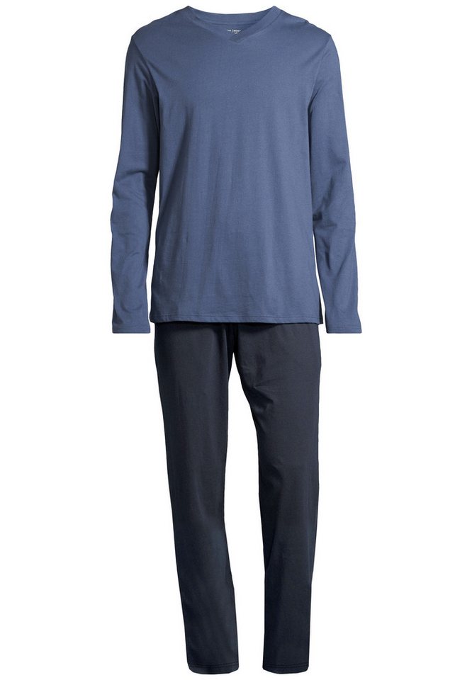 Schiesser Pyjama Night & Home (Set, 2 tlg) Schlafanzug - Baumwolle - Atmungsaktiv - Hose mit seitlichen Taschen – Bild 2 von 5