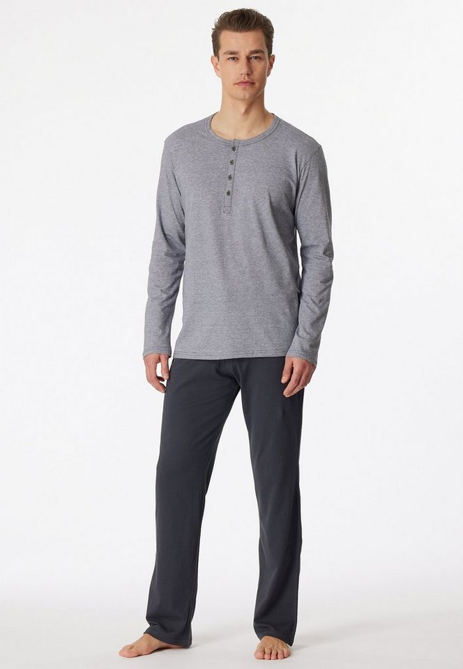 Schiesser Pyjama selected! premium inspiration (2 tlg) mit praktischer Knopfleiste – Bild 5 von 5