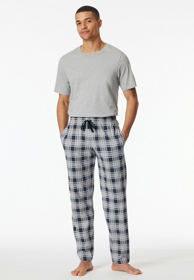 Schiesser Pyjamahose Mix + Relax gestreift, seitliche Taschen, Bindekordel – Bild 4 von 5