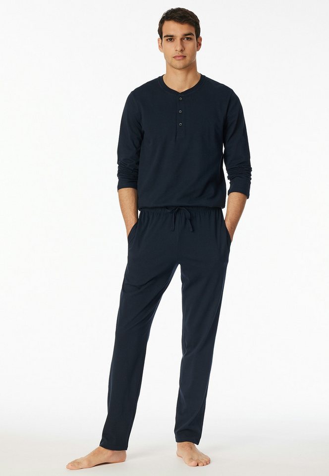 Schiesser Pyjamahose Mix + Relax gestreift, seitliche Taschen, Bindekordel – Bild 4 von 5
