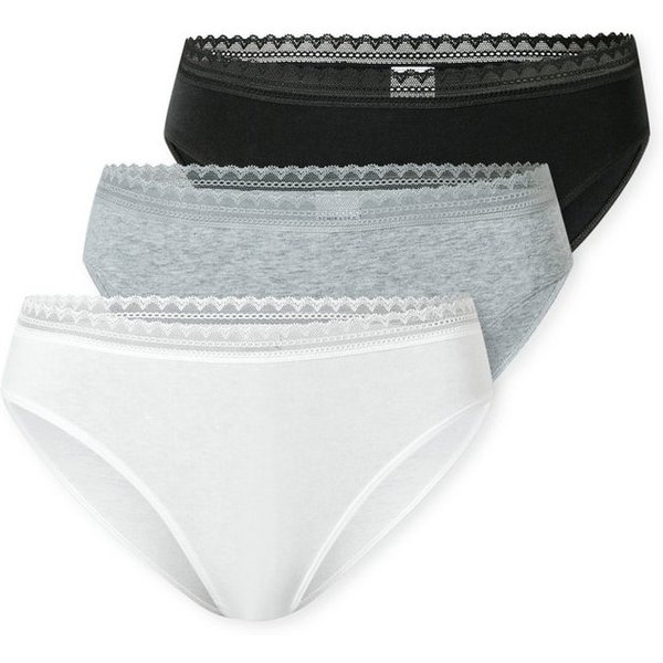 Schiesser Rioslip Modern Multipacks (3er Pack) Spitzenbänder, Baumwollmischung, Single Jersey