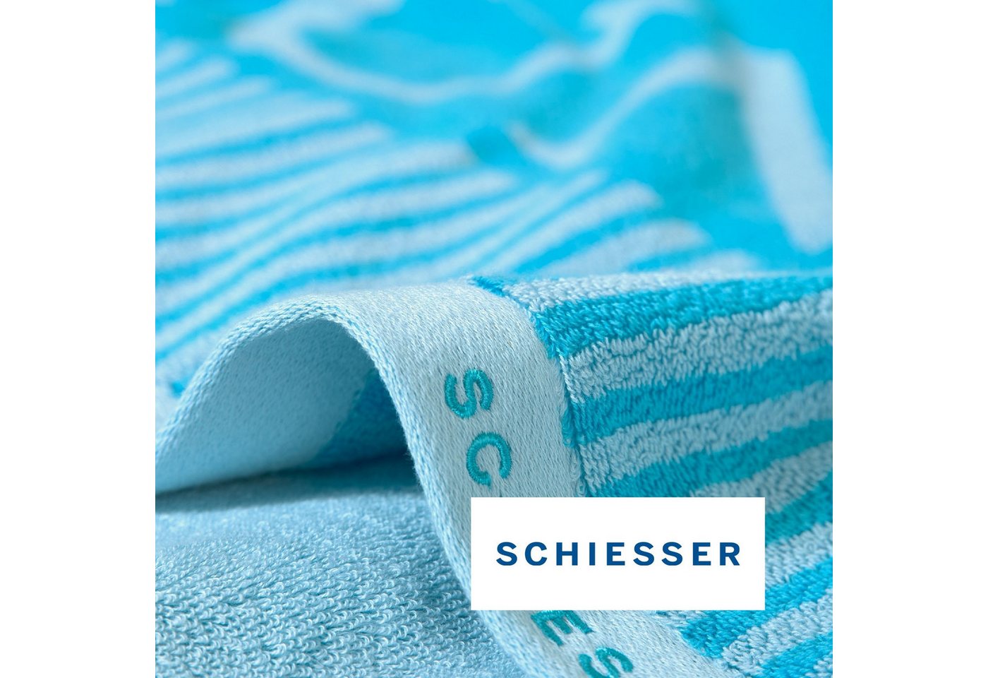 Schiesser Saunatuch Rom aus garngefärbtem, kuschelweichem Baumwollfrottier, Frottier (1-St), OEKO-TEX® MADE IN GREEN – Bild 3 von 5