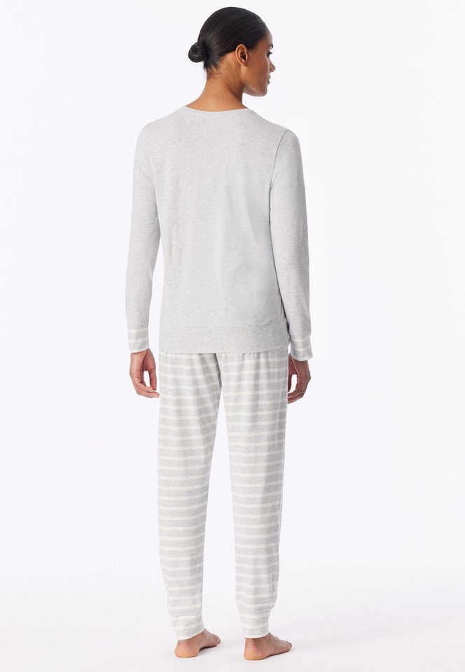 Schiesser Schlafanzug Casual Essentials (2 tlg) Baumwolle, Rundhalsausschnitt, langärmelig – Bild 3 von 5