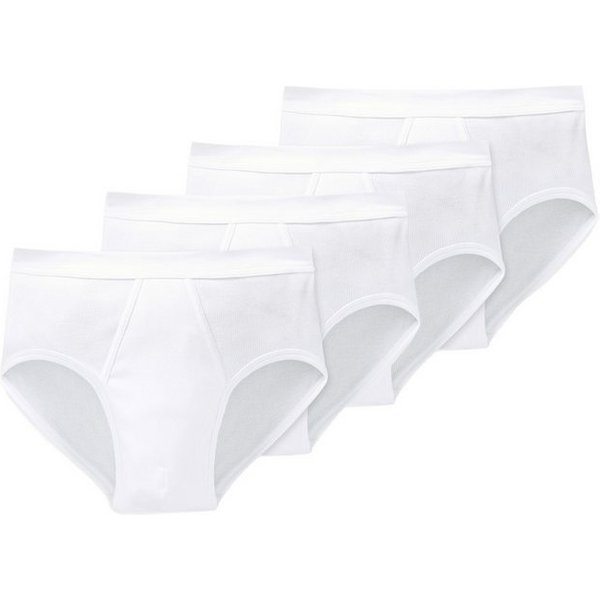 Schiesser Slip 4er Pack Cotton Essentials Doppelripp (Spar-Set, 4-St) Slip / Unterhose - Baumwolle - mit Eingriff - Strapazierfähig