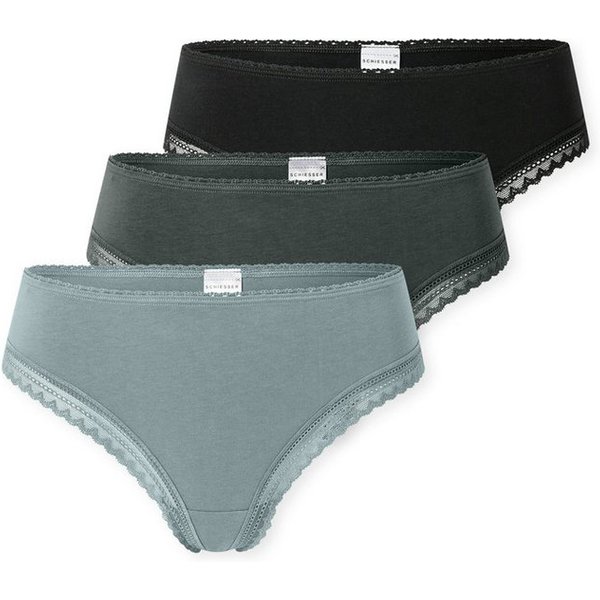 Schiesser String Modern Multipacks (3er Pack) Spitzenbänder, Baumwollmischung, Single Jersey