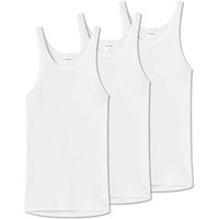 SCHIESSER Unterhemd 3er Pack - Original Doppelripp, Sport-Jacke, ärmellos, Größe L in Weiß