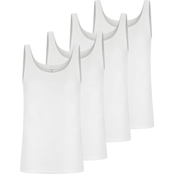 Schiesser Unterhemd 4er Pack Cotton Essentials Feinripp (Spar-Set, 4-St) Unterhemd / Tanktop - Baumwolle - Strapazierfähig