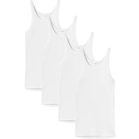 SCHIESSER Unterhemd 4er Pack - Original Doppelripp, Sport-Jacke, ärmellos, Größe 2XL in Weiß