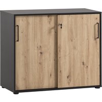 SCHILDMEYER Aktenschrank Aino (4er, schwarzmatt-Artisan Eiche)