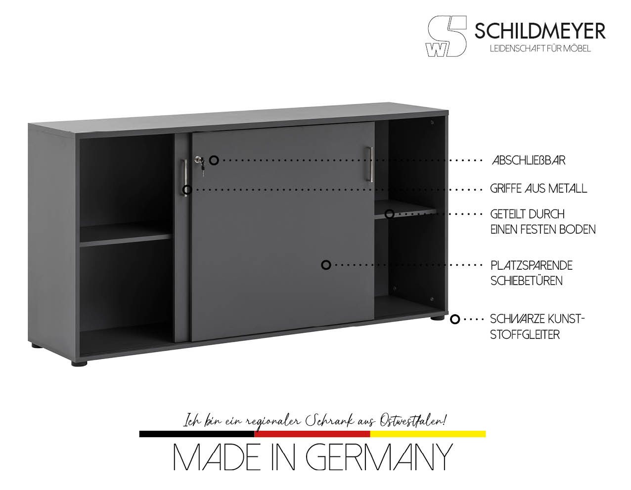 Schildmeyer Aktenschrank Serie 1500, Aktenschrank, Made in Germany, B: 160,2 cm Solide Verarbeitung - Dieses Produkt ist in Deutschland gefertigt – Bild 5 von 5