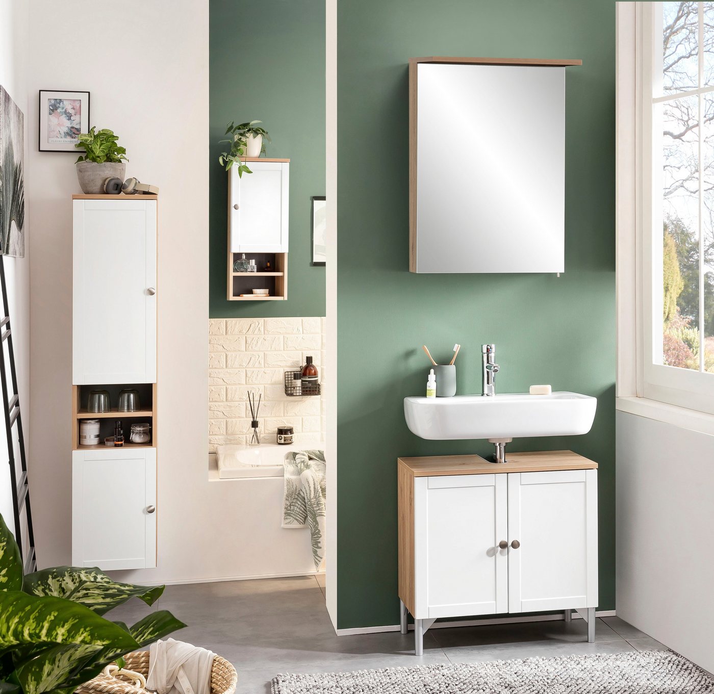 Schildmeyer Badezimmerspiegelschrank Jesper, Spiegelschrank, Made in Germany, B: 50 cm Solide Verarbeitung - Dieses Produkt ist in Deutschland gefertigt – Bild 2 von 5