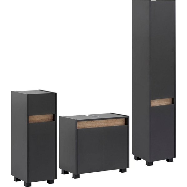 Schildmeyer Badmöbel-Set Cosmo, Badezimmer Set, melaminharzbeschichtet, Made in Germany, (Set, 3-St), Solide Verarbeitung - Dieses Produkt ist in Deutschland ge