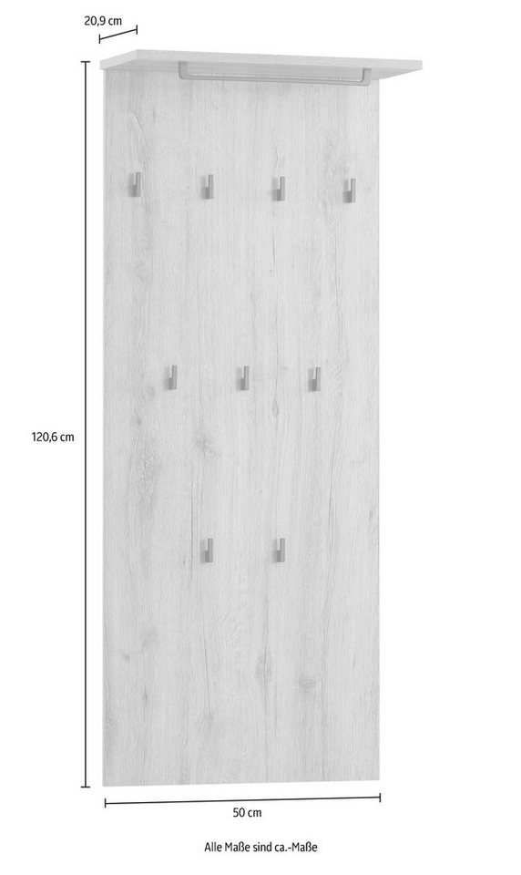 Schildmeyer Garderobenpaneel Cosmo, Hakenpaneel, Made in Germany, B: 50 cm, Solide Verarbeitung - Dieses Produkt ist in Deutschland gefertigt – Bild 4 von 5