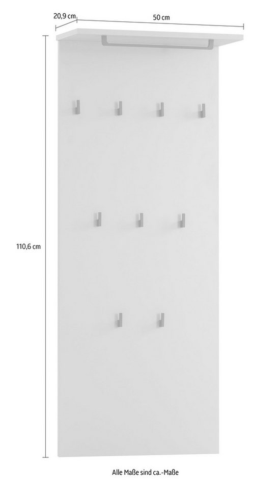 Schildmeyer Garderobenpaneel Janne, Hakenpaneel, Made in Germany, B: 50 cm, Solide Verarbeitung - Dieses Produkt ist in Deutschland gefertigt – Bild 5 von 5