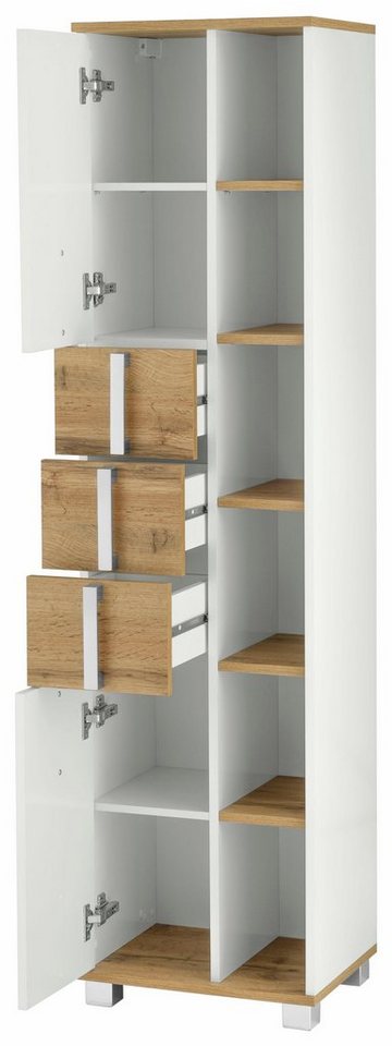 Schildmeyer Hochschrank Kampen, Hochschrank mit offenen Fächern, Made in Germany Solide Verarbeitung - Dieses Produkt ist in Deutschland gefertigt – Bild 4 von 5