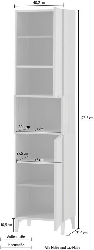 Schildmeyer Hochschrank Smilla, Hochschrank, Made in Germany, B: 40,2 cm Solide Verarbeitung - Dieses Produkt ist in Deutschland gefertigt – Bild 4 von 5