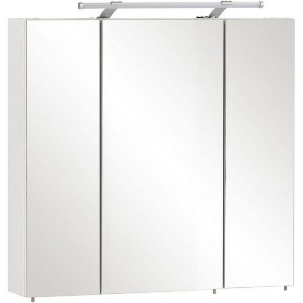 Schildmeyer Spiegelschrank Breite 70 cm, 3-türig, LED-Beleuchtung, Schalter-/Steckdosenbox