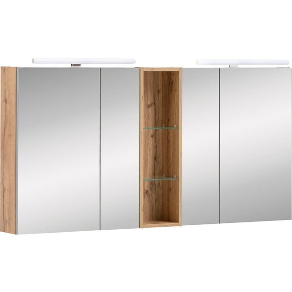 Schildmeyer Spiegelschrank Duo, Doppelter Spiegelschrank, Made in Germany, B: 141,6 cm (1-St) Solide Verarbeitung - Dieses Produkt ist in Deutschland gefertigt