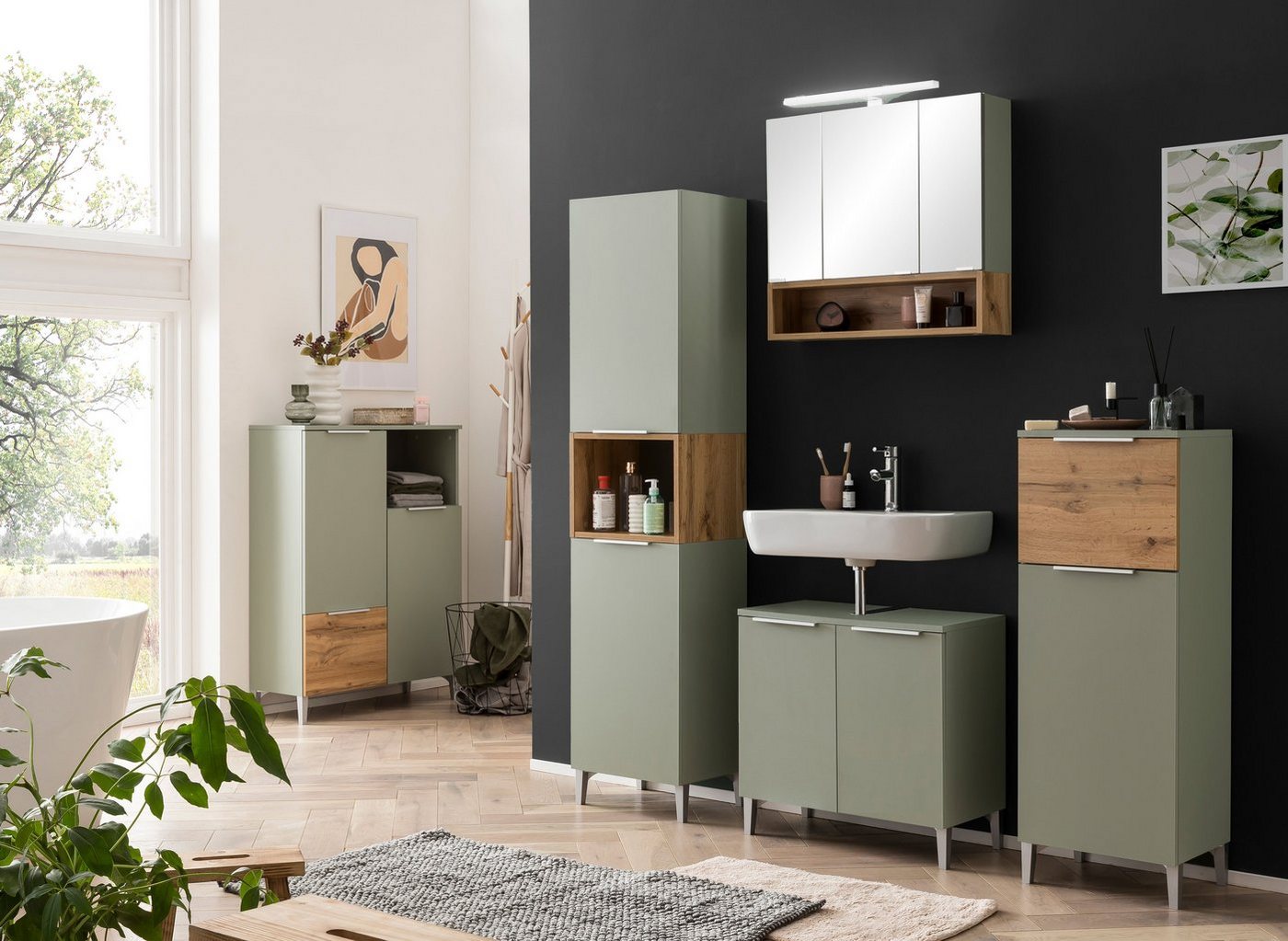 Schildmeyer Spiegelschrank Smilla, Spiegelschrank, Made in Germany, B: 66,6 cm Solide Verarbeitung - Dieses Produkt ist in Deutschland gefertigt – Bild 2 von 5