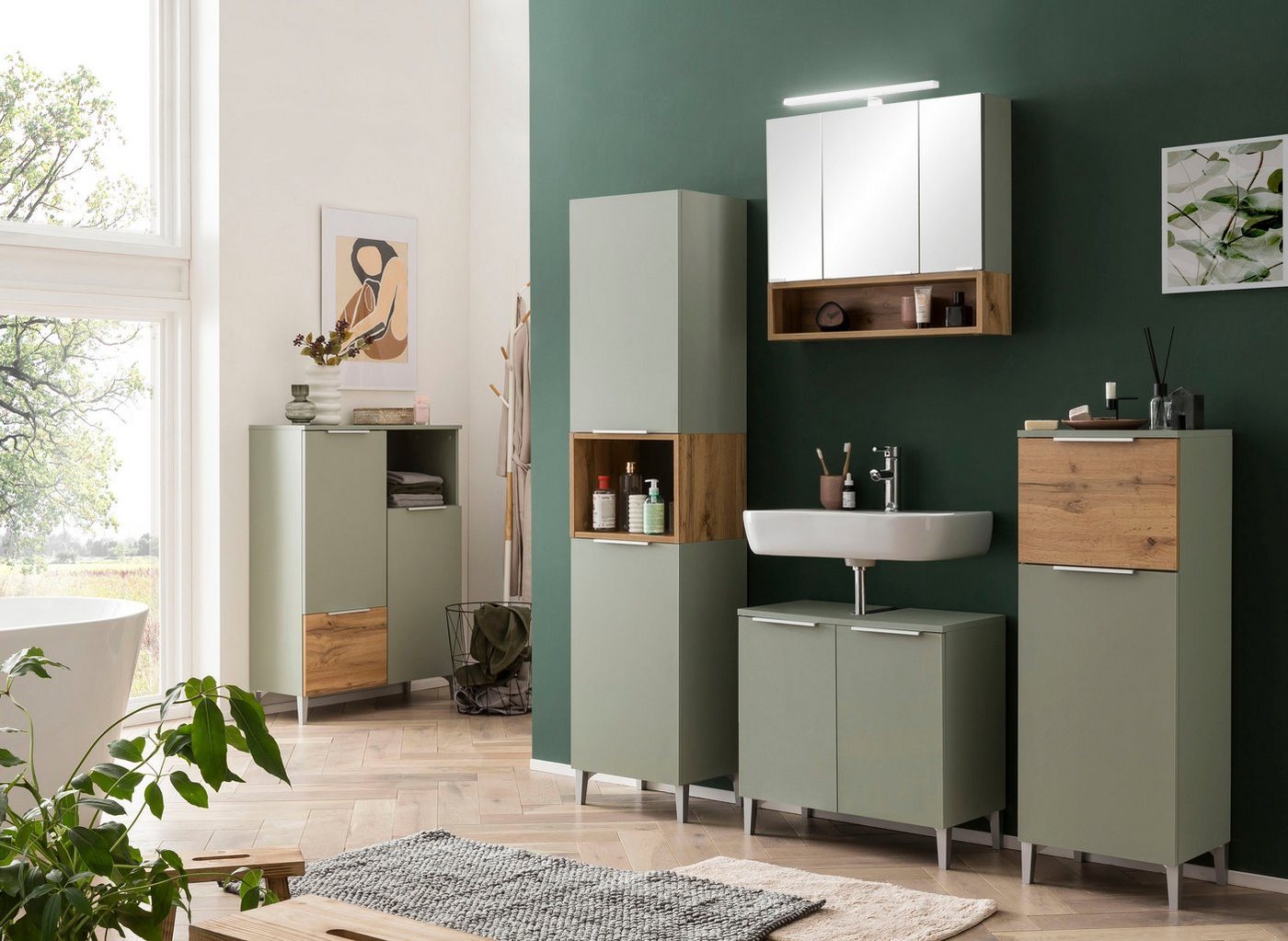 Schildmeyer Spiegelschrank Smilla, Spiegelschrank, Made in Germany, B: 66,6 cm Solide Verarbeitung - Dieses Produkt ist in Deutschland gefertigt – Bild 4 von 5