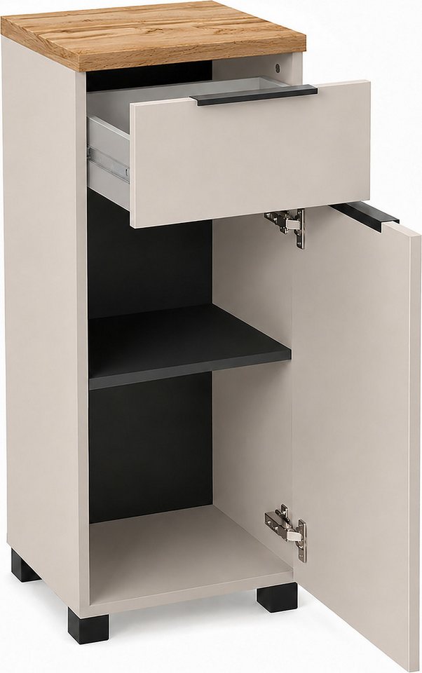 Schildmeyer Unterschrank Saga, mit fühlbarer Holzstruktur, Breite 40 cm, Made in Germany (1-St) Eiche Landhaus Dekor mit fühlbarer Struktur, Made in Germany – Bild 4 von 5