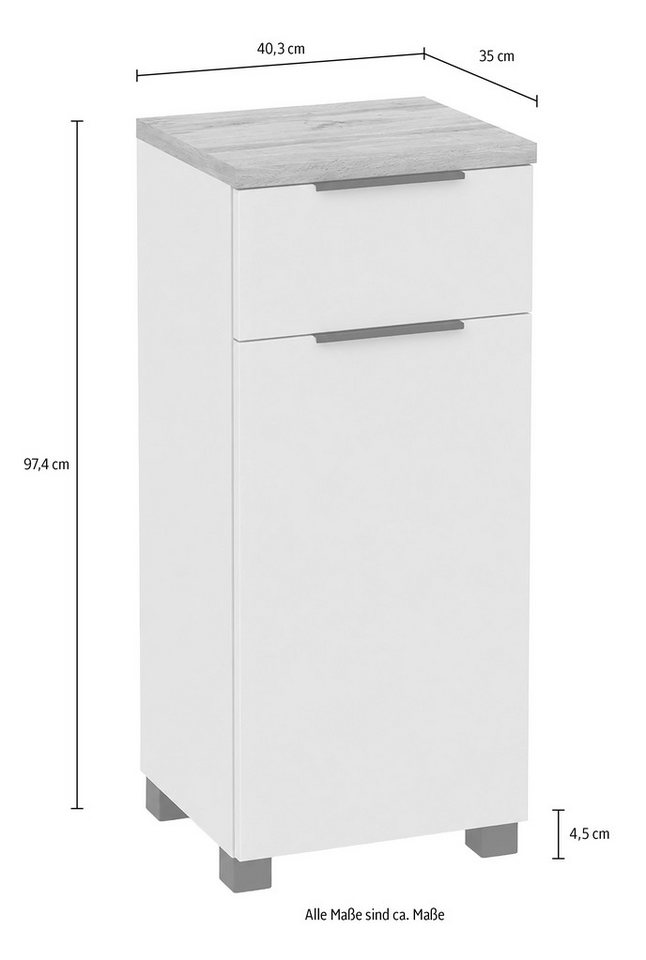 Schildmeyer Unterschrank Saga, mit fühlbarer Holzstruktur, Breite 40 cm, Made in Germany (1-St) Eiche Landhaus Dekor mit fühlbarer Struktur, Made in Germany – Bild 5 von 5