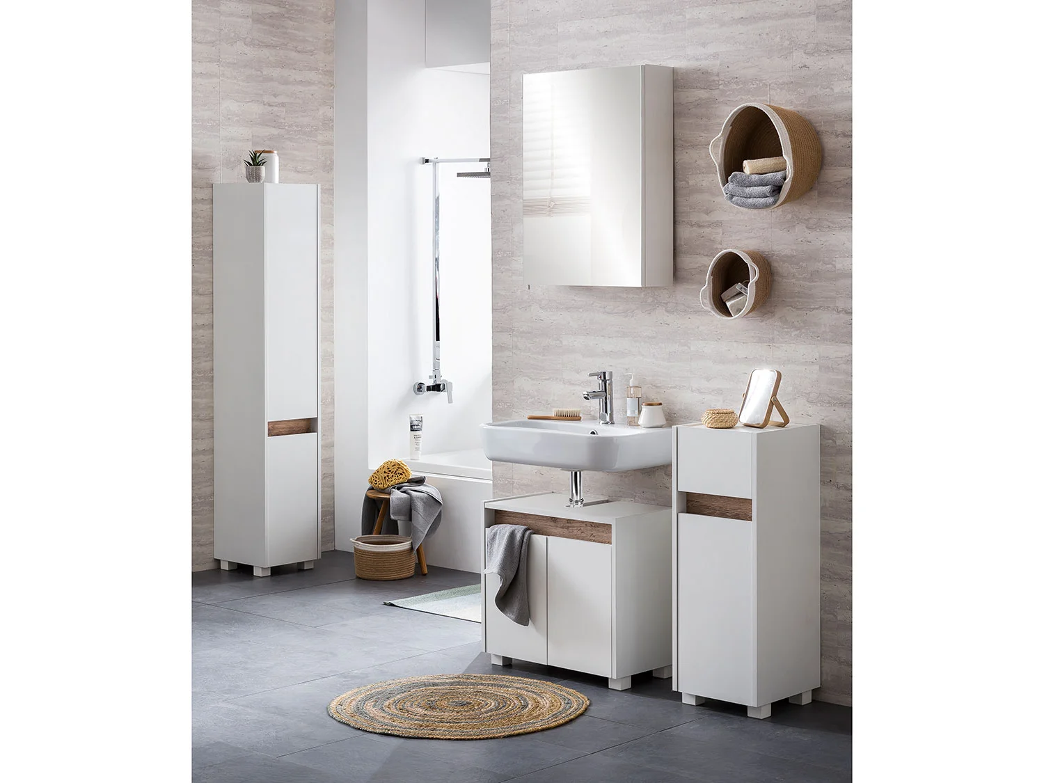 Schildmeyer Waschbeckenunterschrank Cosmo, Waschbeckenunterschrank, Made in Germany, B: 56,9 cm Solide Verarbeitung - Dieses Produkt ist in Deutschland gefertig – Bild 2 von 4