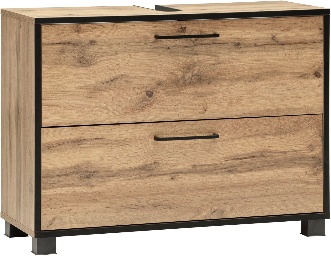 Schildmeyer Waschbeckenunterschrank MAX, 1 Klappe & 1 Schublade, Breite 80,2 cm, MADE IN GERMANY (1-St) gedämpfte Liftbeschläge, MADE IN GERMANY – Bild 4 von 5
