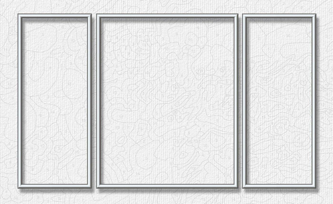 Schipper Bilderrahmen Malen nach Zahlen, Triptychon 80x50 cm, silberfarben, (Set), Made in Germany – Bild 2 von 5