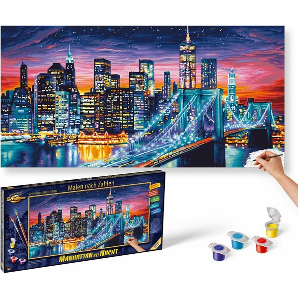 Schipper Malen nach Zahlen Meisterklasse Breitformat - Manhattan bei Nacht, Made in Germany