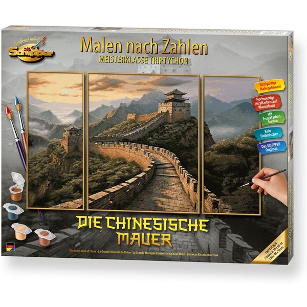 Schipper Malen nach Zahlen Meisterklasse Triptychon - Die Chinesische Mauer, Made in Germany
