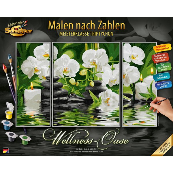 Schipper Malen nach Zahlen Meisterklasse Triptychon - Wellness-Oase, Made in Germany