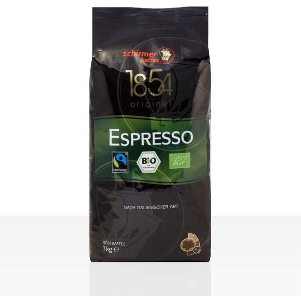 SCHIRMERKAFFEE Kaffee Schirmer 1854 TransFair Espresso Bio Fairtrade - 1kg Kaffeebohnen