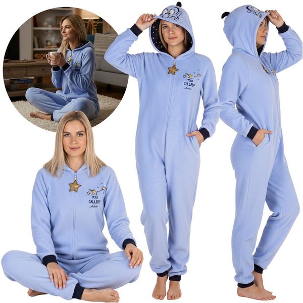 Disney Aladdin Schlafanzug Disney Aladdin EINTEILIGER Damenpyjama, WARMER Overall mit Kapuze