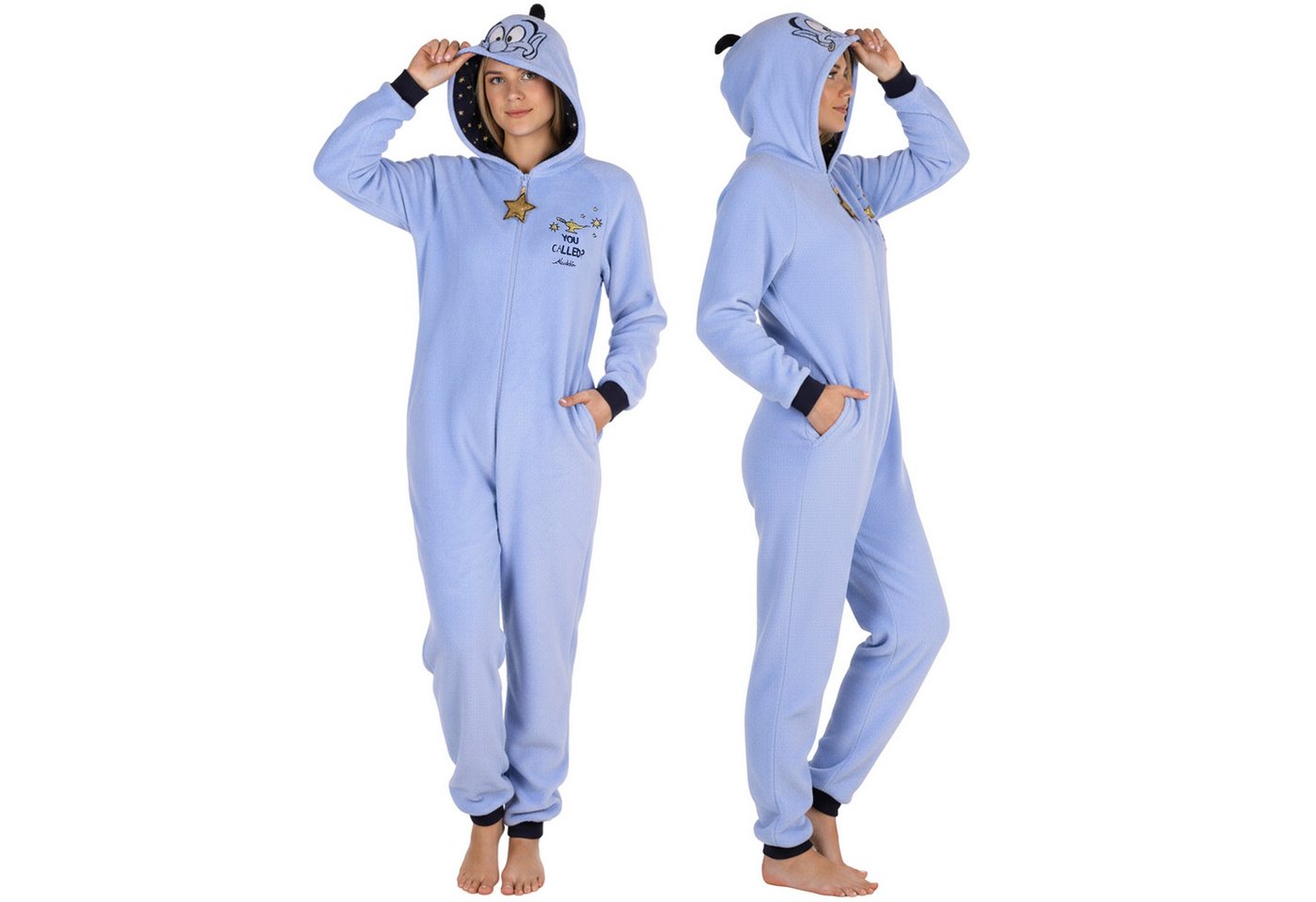 Disney Aladdin Schlafanzug Disney Aladdin EINTEILIGER Damenpyjama, WARMER Overall mit Kapuze – Bild 2 von 5