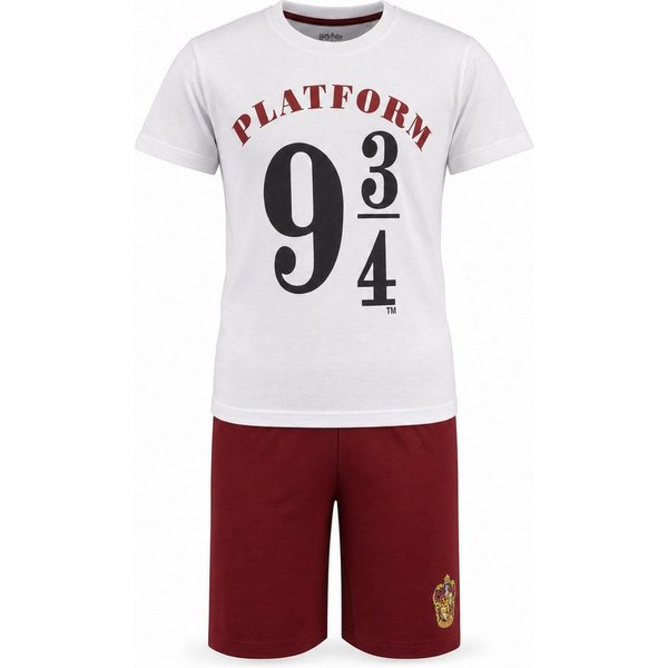Harry Potter Schlafanzug Harry Potter Platform 9 3/4 kurzarm Pyjama Shirt Shorts