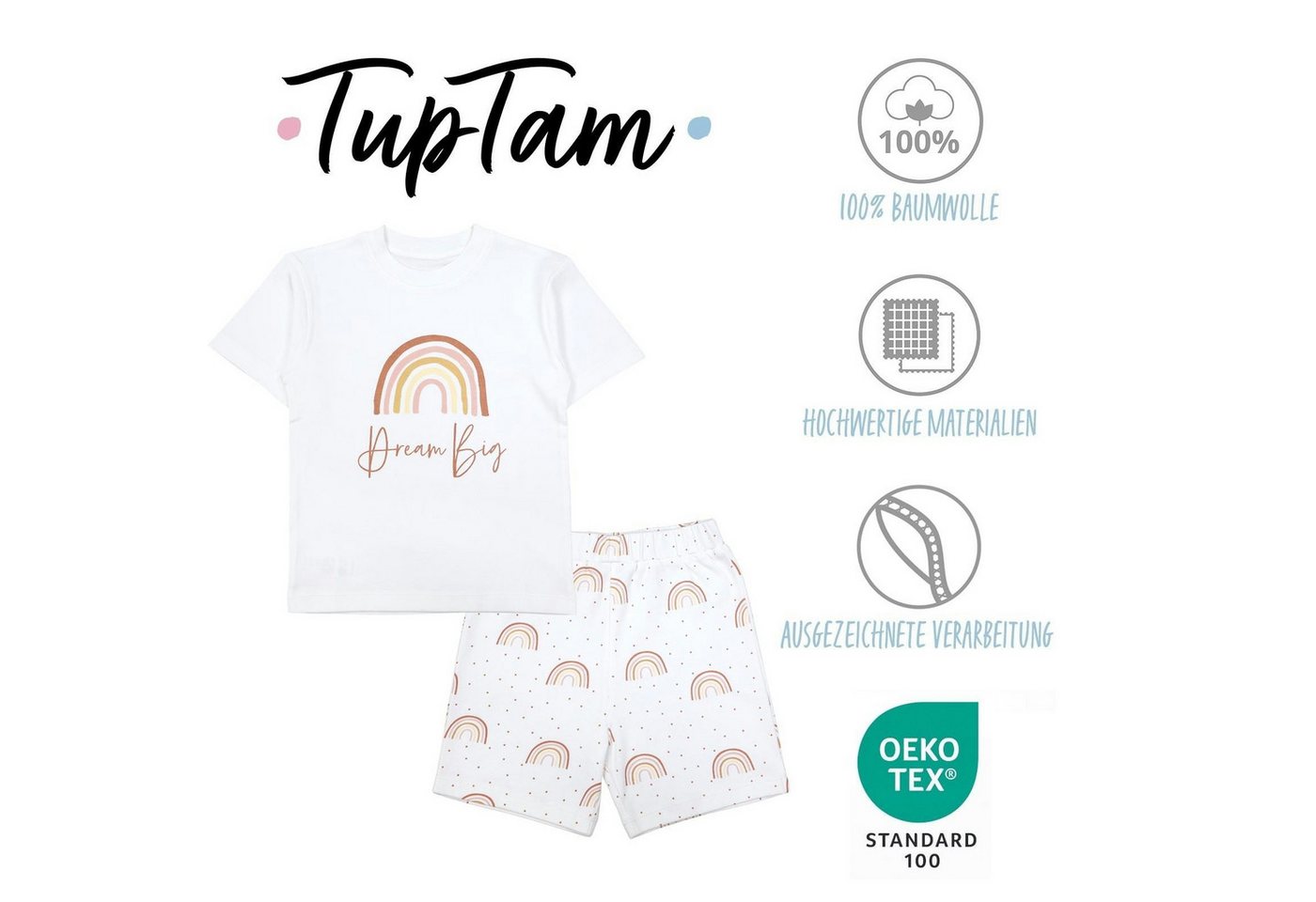 TupTam Schlafanzug TupTam Kinder Mädchen Kurzarm Pyjama Schlafanzug Set 2-teilig – Bild 2 von 5