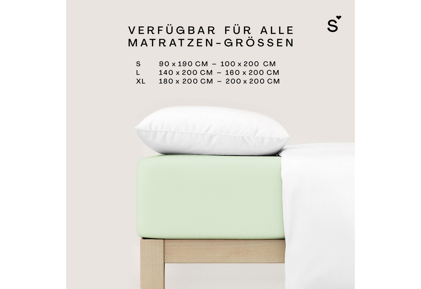 Schlafgut Spannbettlaken Basic Cotton Bettlaken, 160 g/m², 100% Baumwolle, Spannbetttuch, Jersey, Gummizug: rundum, (1 Stück), Spannbettlaken bis 20 cm Matratze – Bild 4 von 5