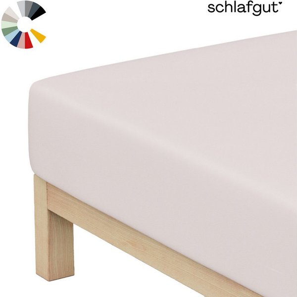 Schlafgut Spannbettlaken Basic Cotton Bettlaken, 160 g/m², 100% Baumwolle, Spannbetttuch, Jersey, Gummizug: rundum, (1 Stück), Spannbettlaken bis 20 cm Matratze