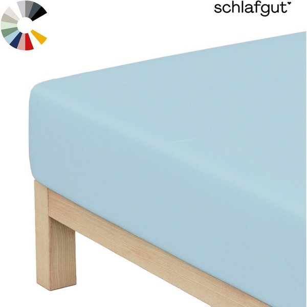 Schlafgut Spannbettlaken Basic Cotton Bettlaken, 160 g/m², 100% Baumwolle, Spannbetttuch, Jersey, Gummizug: rundum, (1 Stück), Spannbettlaken bis 20 cm Matratze
